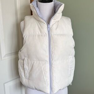 Reversible White and Blue Puffer Vest